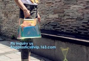 China top quality transparent pvc clear handbag, PVC Handbags Custom 2pcs in 1 Set Promotional Handbags, ZIPPER tote with colo wholesale