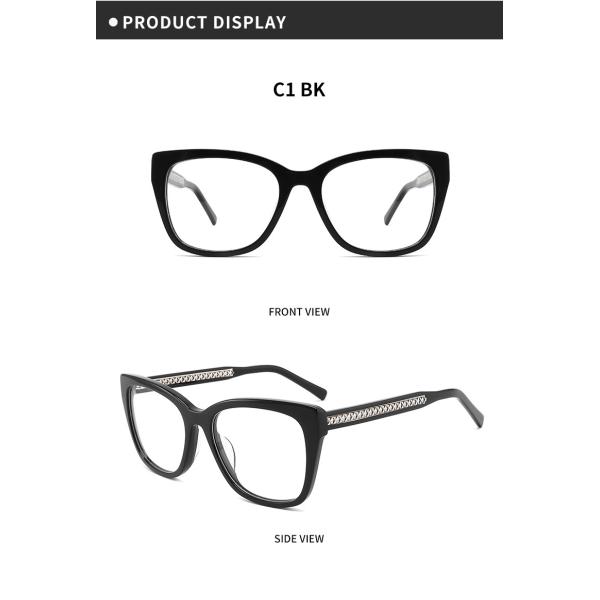 AC Lens Cateye 140 mm Temples Eye Glasses Acetate Handmade Unique