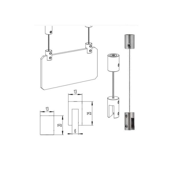 Ceiling Rail Hanging System Stainless Steel Wire Ceiling Wall Wire Picture Hanging Kit