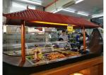 Boat Shaped Commercial Buffet Equipment Mahogany Made Refrigerated Sushi Buffet