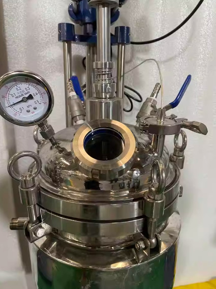 50L Stainless Steel Reactor Laboratory Double-Layer Chemical Reaction Vessel with Digital Display Device and Supporting Frame
