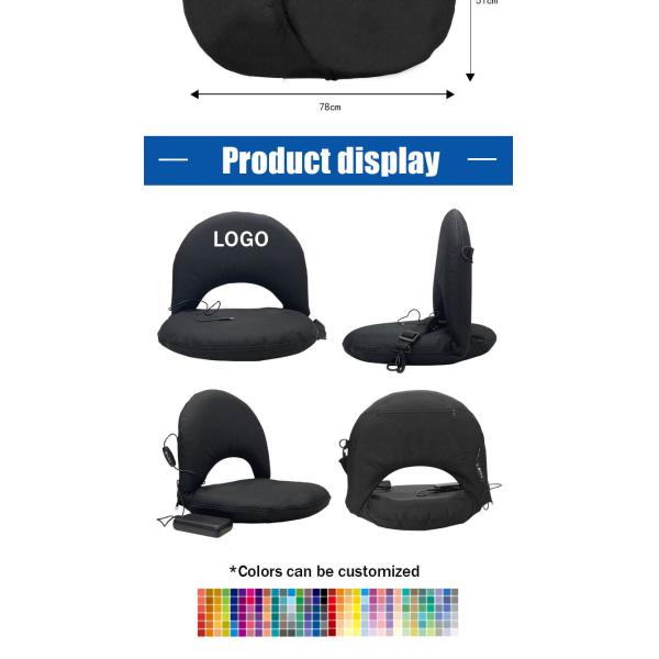 78 X 51 X 6.5cm 600d Oxford Folding Heated Chair Bleacher Heated Stadium Chair