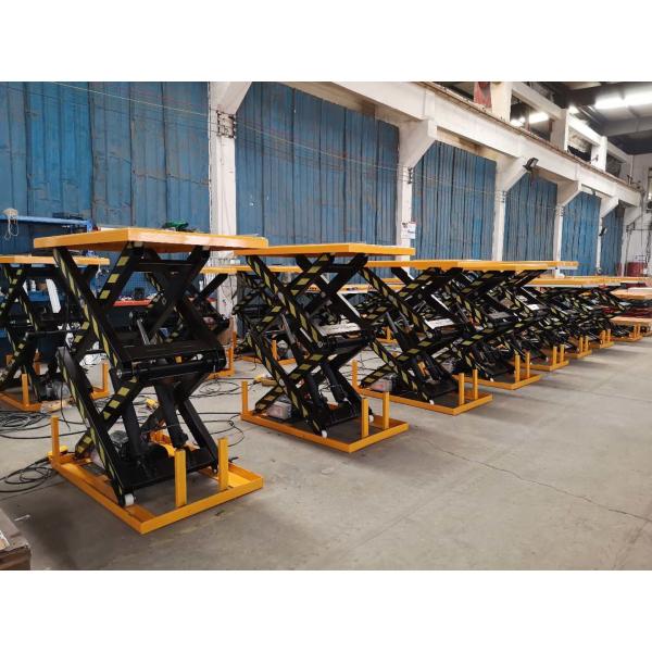 350kg Hydraulic Electric Mobile Double Scissor Lift Table Cart 70" Max Height