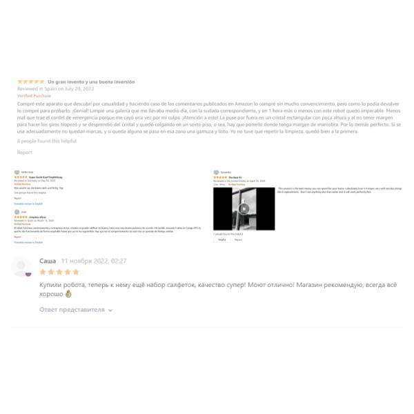 Remote/App Control Automatic Glass Cleaning Robot with Intelligent Spring Water System