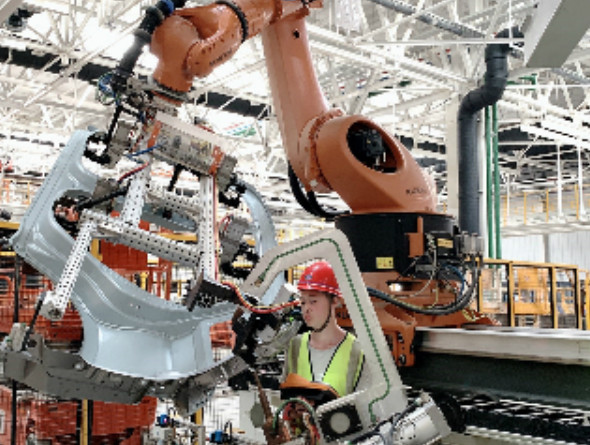 Robot multi-model flexible welding line project