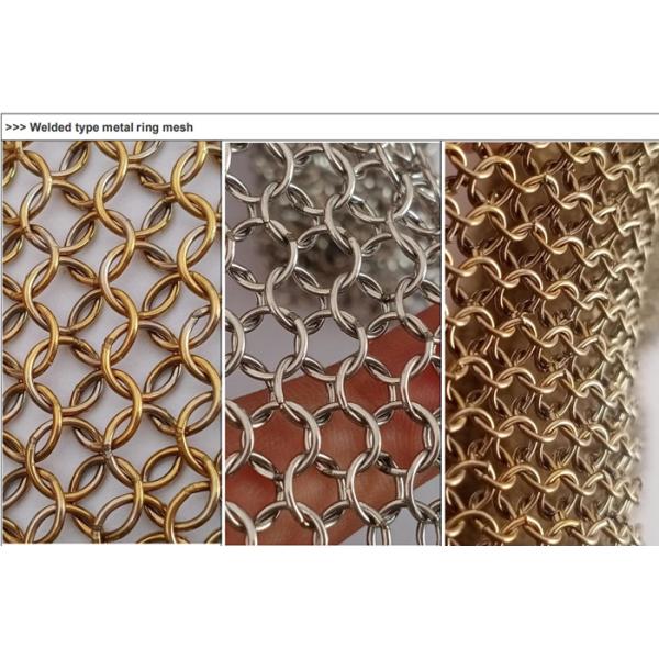 0.8x7mm Stainless Steel Ring Mesh For Night Closures Of Shopping Center