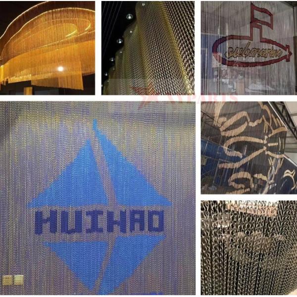 Bronze Color Architectural Aluminium Chain Curtain For Interior And Outdoor Design