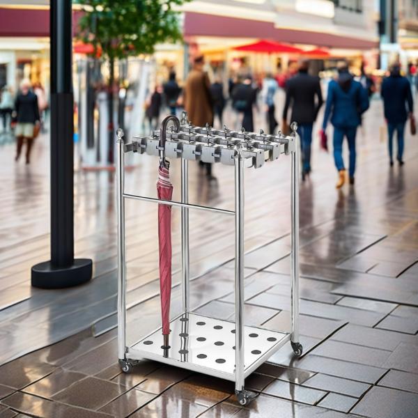Personalized Design Modern Hotel Umbrella Stand Highly Strong With Drainage