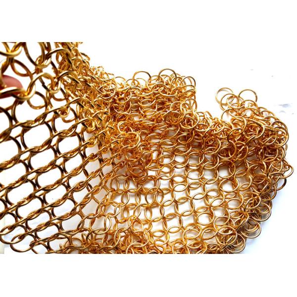 Chainmail Weave Ring Mesh Type Antique Appearance Metal Mesh Drapery With Metallic Color For Window Sun Shade