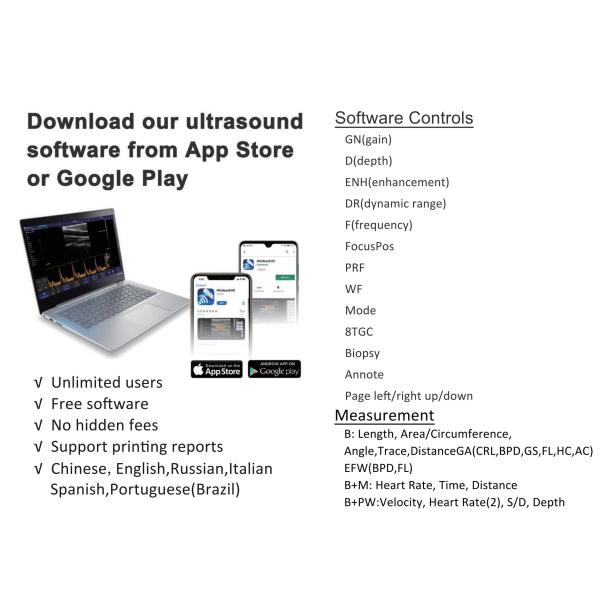 GH G10CT Medical Hospital Equipments 128 Element Wifi Ultrasound Probe Medical X Ray