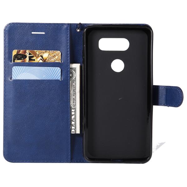 LG V30 Pure Color Leather Wallet Protective Case with Card Slots