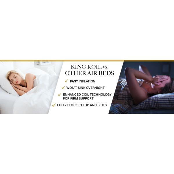 king koil queen size luxury raised airbed inflatable bed with built in pump blow up bed air mattress