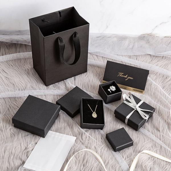 Premium Custom Logo Cardboard Genuine PU Leather Square Ring Bracelet Watch Gift Packing Jewelry Jewellery Set Packaging Display Box with EVA Foam Insert