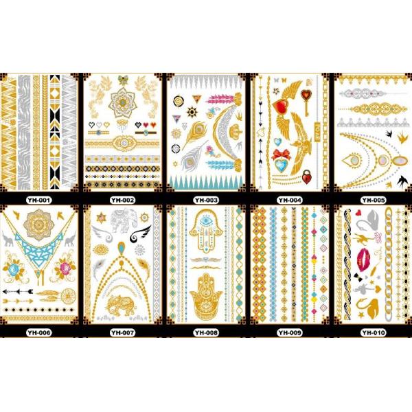 Gold Metallic Matte Lamination Body Tattoo Sticker