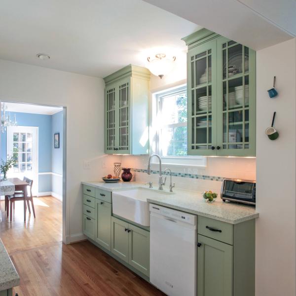 American Country Style Sage Green Shaker Kitchen Cabinets Medium Size