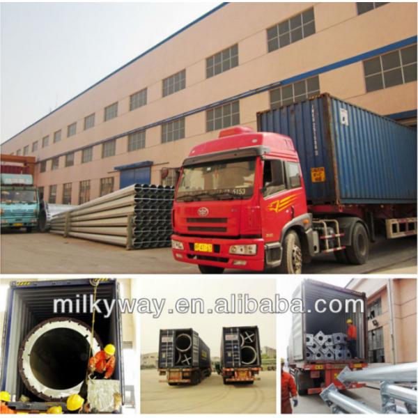 8m 11m 12m IP65 Optical Assembly Street Light Poles with Electroshock Resistance