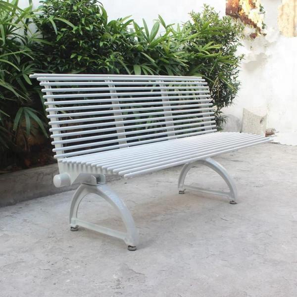 Custom Mild Steel Outdoor Metal Benches With Sandblasting Zinc Spraying Finish