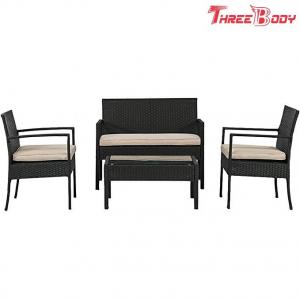 China Wicker Outdoor Garden Furniture Rattan Patio Table And Chairs With Cushions wholesale