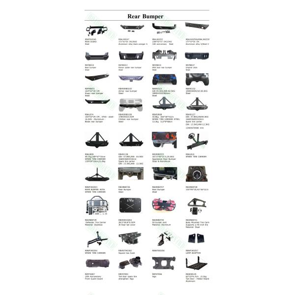 Rear bumper steel / aluminium alloy black / silver X rear bumper for Jeep wrangler JK