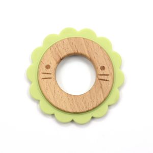 China Organic Natural Beech FDA Standard Wooden Silicone Teether wholesale