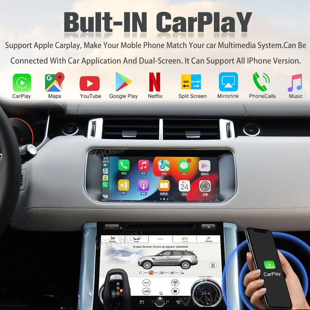 Viknav Android 12 Touch Screen Car Radio For Range Rover Sport L494 2013-2017 GPS Navigation Multimedia Player Android Auto