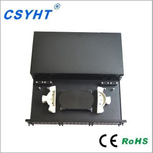 Odf 24 Fibers Drawer Fiber Optic Distribution Frame Rack Mounted Without Sliding