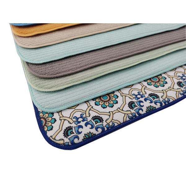 46x61cm Microfiber Printed Dish Drying Mat Absorbent Counter Dish Drying Mat