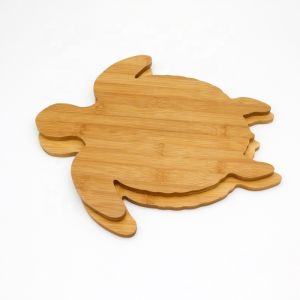 Kitchen 345mm X 300mm Wooden Bamboo Cutting Board Animal Shape