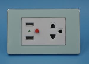 China American Standard USB Wall Socket Outlet  0.4mm Acrylic With Fireproof  PC wholesale
