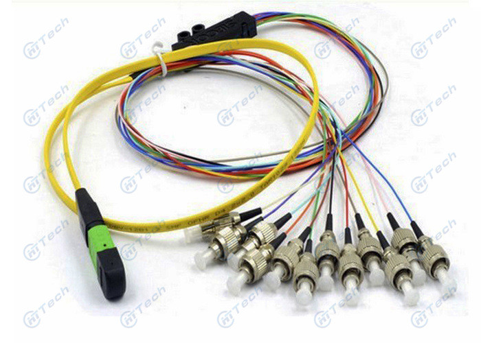 MPO-FC Ribbon Single Mode Fiber Patch Cord 12 Cores Return Loss ≥ 60dB