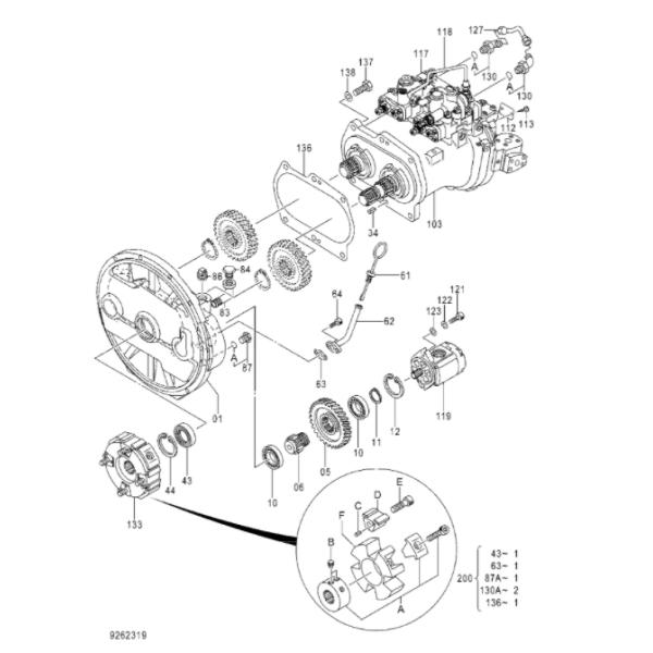 ZX200-3 ZX240-3 HPV118 Hydraulic Pump Spare Parts 9262320