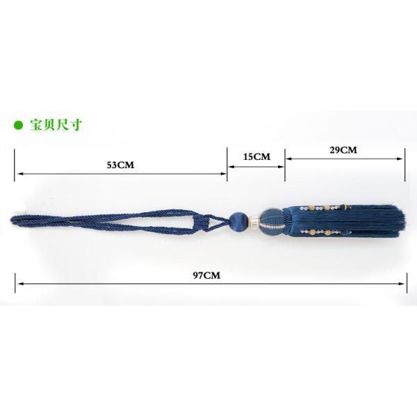 Delicate custom long tassel fringe trimming for curtain attractive tieback hanging ball