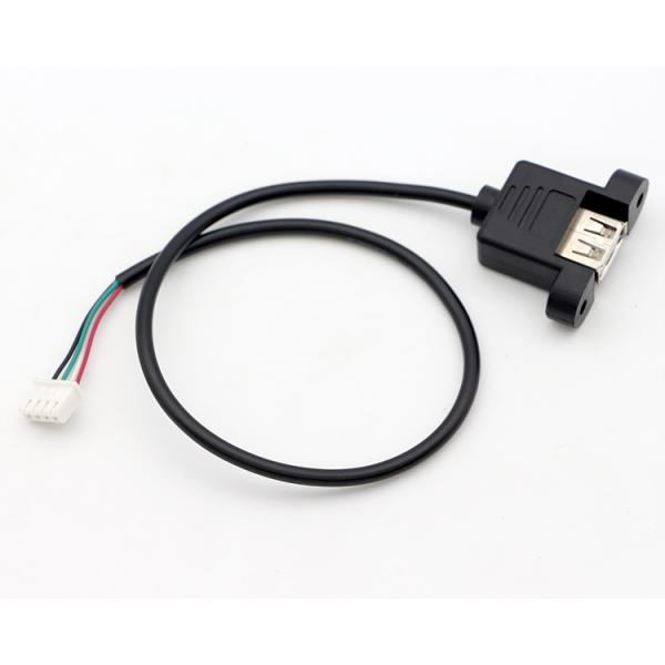 Custom Screw Locking Stud Female Panel Mount USB 2.0 Type A to JST XH PH SH Assembly Cable