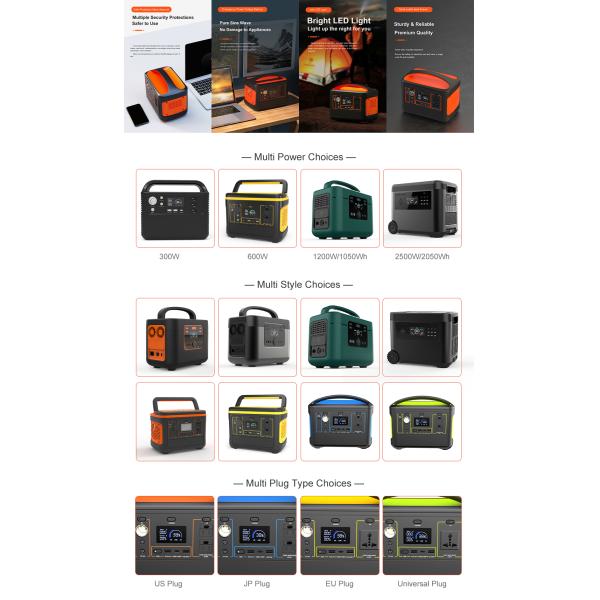 Hot Sale Products Outdoor Camping Type-C Input 300W Lithium Battery Power Bank 120V Portable Power Station