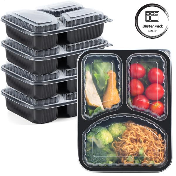 Customizable PET Disposable Plastic Food Containers Multi Grid Thickened Leak