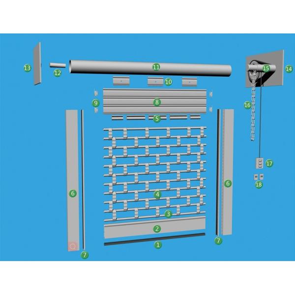 Commercial Security Rolling Grilles Motorized Open Space Saving
