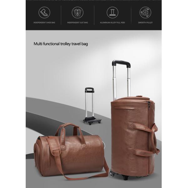 Retro Wheeled Garment Trolley Duffle Bag Large Rolling Duffle Bag 30cm High