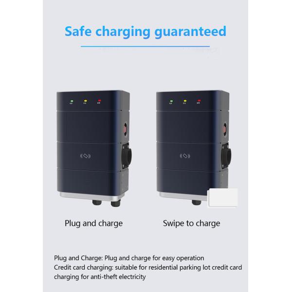 Level 2 32A LED LCD AC EV Charger Station 7KW Single Phase GBT Connection