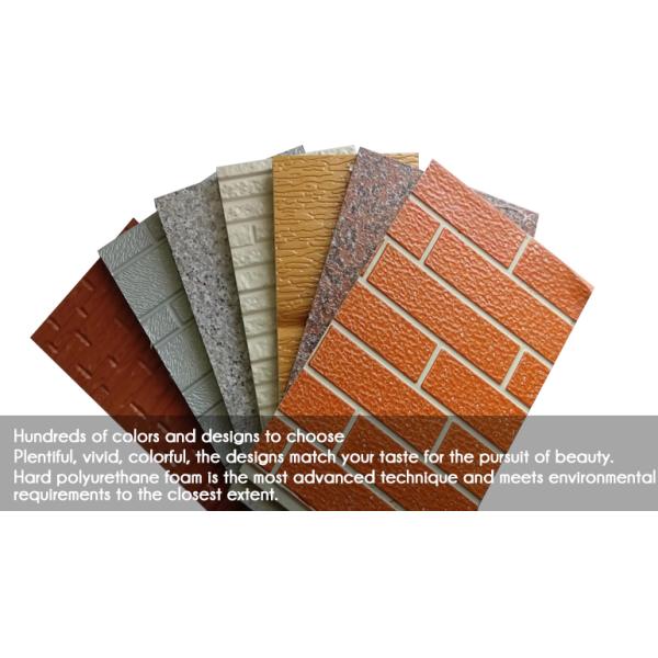 380mm Decorative PU Sandwich Wall Panel For Exterior 16mm Thickness
