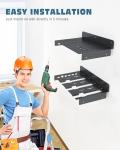 Power Tool Organizer Wall Mount with 5 Drill Hanging Slots and 2 Shelf Cordless