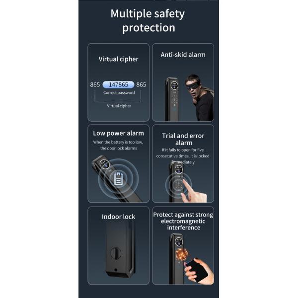 S959Max Smart Door Lock with Fingerprint 3D Face Palm Recognition Card Key Code Multi-unlock Way
