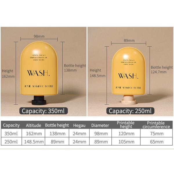 Customized 350ml 250ml HDPE Plastic Special Shampoo Bottle Wholesale Eco-Friendly Body Wash Pump Bottle