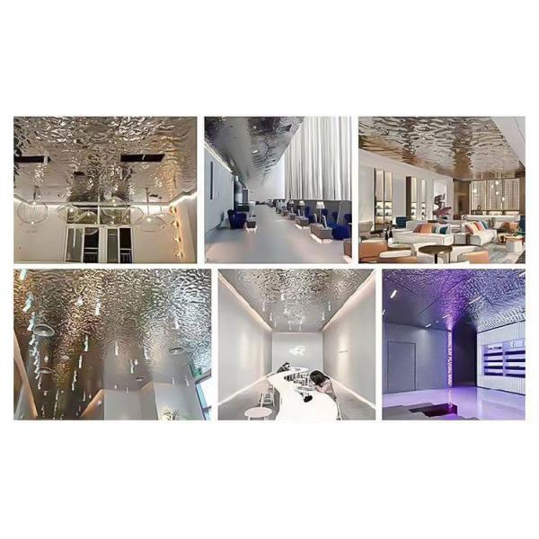 Water Ripple Stamped PVD Stainless Steel Sheet Metal Cladding Decoration Material Anti Scar Wall Sheet