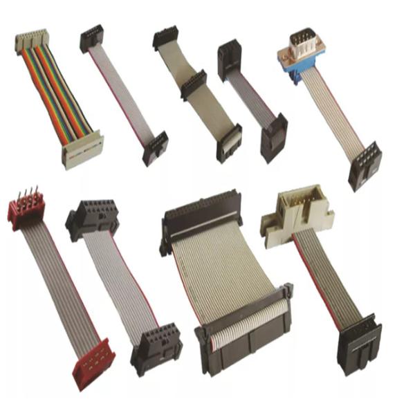 24-30AWG Electronics Wire Harness , Flat Ribbon Jumper Cable Rainbow Color