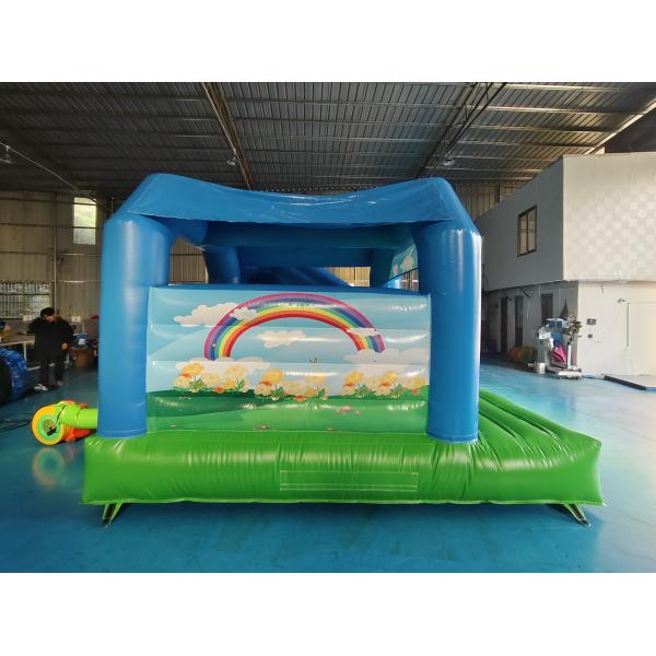 PVC Tarpaulin Inflatable Bounce House With Slide Blue Sky Inflatable Combo For Outdoor Indoor Kids