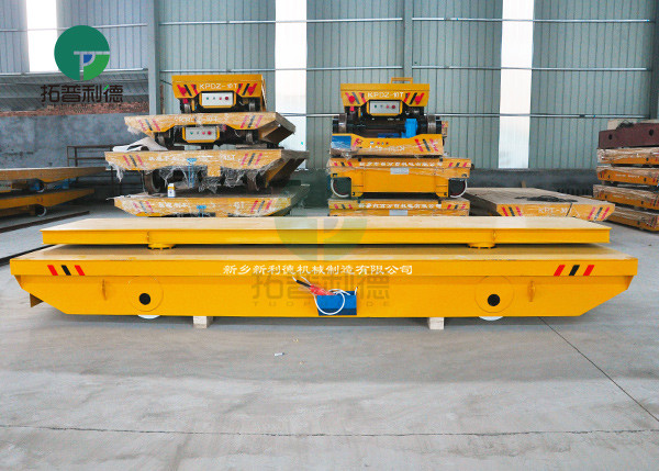 Open Dies Handling Cable Drum Power Steerable Railway Transfer Trolley With Hydraulic Lifting Device