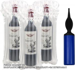 China Wine Bottle Protector With Pump,Inflatable Wine Travel Bags,Air Column Cushion Packaging Wine Bags For Luggage wholesale