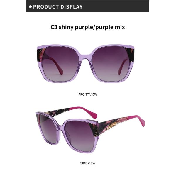 Eco Friendly Polarized Acetate Frame Sunglasses For Women UVA/UVB Blocking