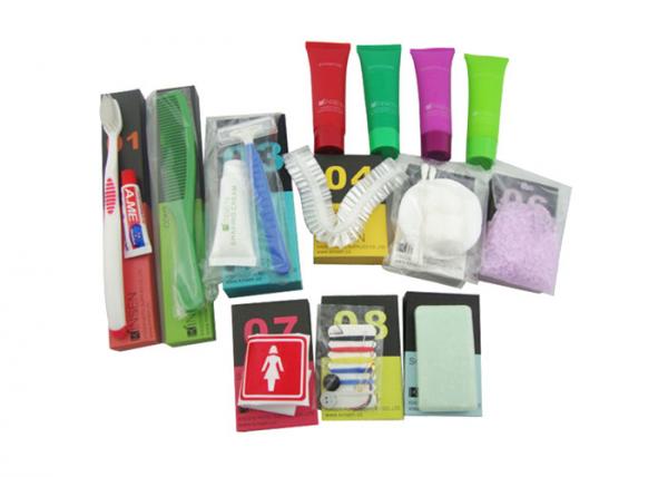 Quality Easy Carry Luxury Hotel Bathroom Amenities With Colorful Paper Box Packing for sale