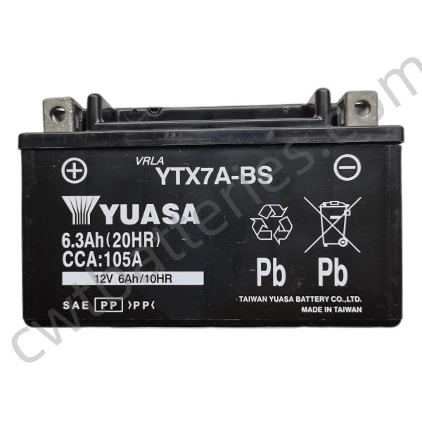 YUASA YTX7A-BS AGM Lithium Powersport Battery Replacement 12V 6Ah For Motor Bike